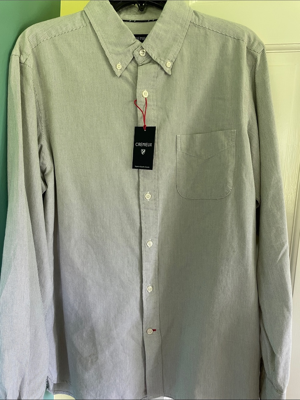 Daniel Cremieux Men's Light Gray Pinstripe Button-Down Shirt